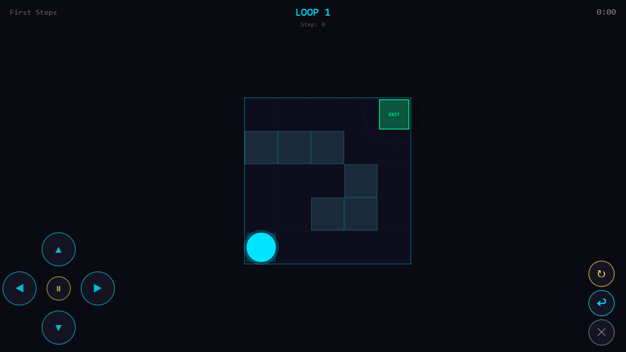 Loop Maze puzzle gameplay with maze grid